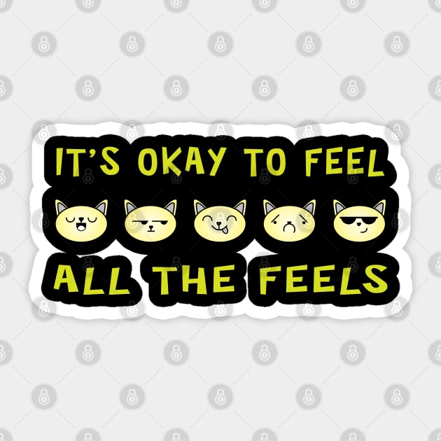 It's Ok To Feel All The Feels Cats Sticker by ArticArtac